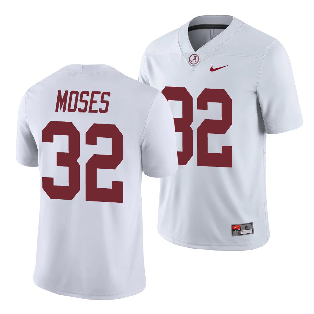 Men's Alabama Crimson Tide Dylan Moses #32 Game White NCAA College Football Jersey